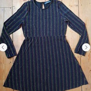 ZARA KNIT rainbow glitter dress, large